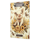 Niedliches Vintages Sonnenblumenmuster Klemmbrett (Links)