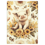 Niedliches Vintages Sonnenblumenmuster Klemmbrett (Rückseite)