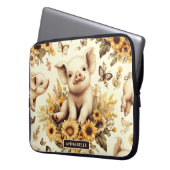 Niedliches Vintages Sonnenblumenmuster Laptopschutzhülle (Vorderseite Links)