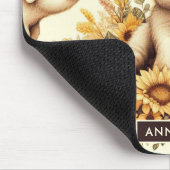 Niedliches Vintages Sonnenblumenmuster Mousepad (Ecke)