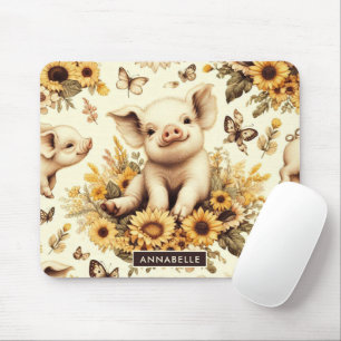 Niedliches Vintages Sonnenblumenmuster Mousepad