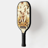 Niedliches Vintages Sonnenblumenmuster Pickleball Schläger (Links)