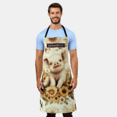 Niedliches Vintages Sonnenblumenmuster Schürze (Getragen)