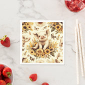 Niedliches Vintages Sonnenblumenmuster Serviette (Beispiel)