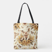 Niedliches Vintages Sonnenblumenmuster Tasche (Rückseite)