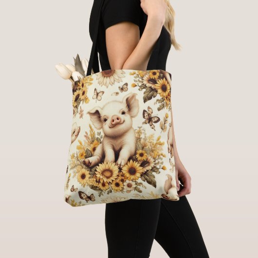 Niedliches Vintages Sonnenblumenmuster Tasche (Von Nahem)