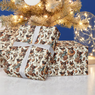Niedliches Vintages Spielzeug Fox Terrier Nahtlos Geschenkpapier