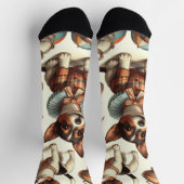 Niedliches Vintages Spielzeug Fox Terrier Nahtlos Socken (Oben)