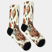 Niedliches Vintages Spielzeug Fox Terrier Nahtlos Socken (Rechts)