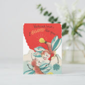Niedliches Vintages Valentinglühen Postkarte (Stehend Vorderseite)
