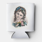 Niedliches Vintages Viktorianisches Blumenmädchen Dosenkühler (Vorderseite)