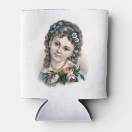 Niedliches Vintages Viktorianisches Blumenmädchen Dosenkühler