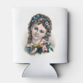 Niedliches Vintages Viktorianisches Blumenmädchen Dosenkühler (Rückseite)