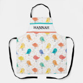 Niedliches Vintages Vogelmuster Schürze (Vorderseite)