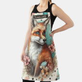 Niedliches Vintages Watercolo Fox Gemälde Schürze (InSitu)