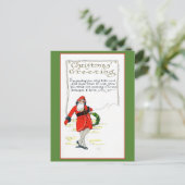 Niedliches Vintages Weihnachtsgrüßgedicht Postkarte (Stehend Vorderseite)