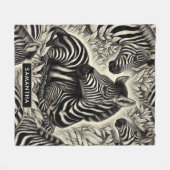 Niedliches Vintages Zebra-Muster Fleecedecke (Vorderseite (Horizontal))