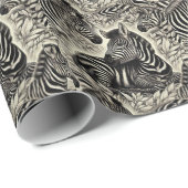 Niedliches Vintages Zebra-Muster Geschenkpapier (Rolleneckpunkt)