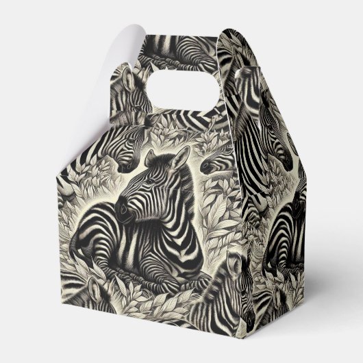 Niedliches Vintages Zebra-Muster Geschenkschachtel (Vorderseite)