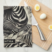 Niedliches Vintages Zebra-Muster Geschirrtuch (Viertel Falte)