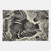 Niedliches Vintages Zebra-Muster Geschirrtuch (Horizontal)