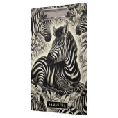 Niedliches Vintages Zebra-Muster Klemmbrett (Links)