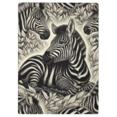 Niedliches Vintages Zebra-Muster Klemmbrett (Rückseite)