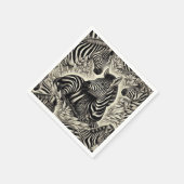 Niedliches Vintages Zebra-Muster Serviette (Ecke)