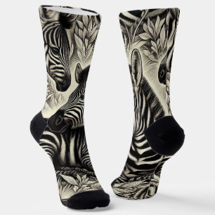 Niedliches Vintages Zebra-Muster Socken