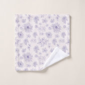Niedliches violettes Blumenmuster Badhandtuch Set (Waschlappen)