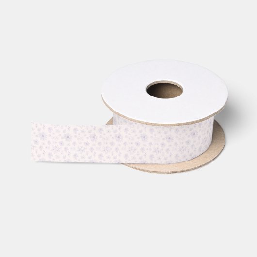 Niedliches violettes Blumenmuster Satinband (Spule)