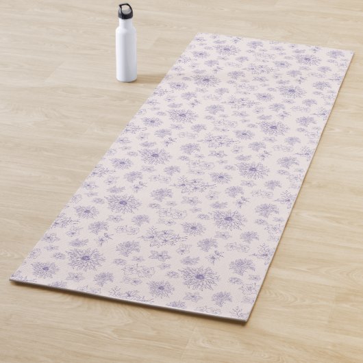 Niedliches violettes Blumenmuster Yogamatte (Beispiel)