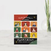 Niedliches Virtual Video Hochzeitsszenario im Mitt Dankeskarte (Vorderseite)