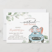 Niedliches virtuelles Laufwerk für Elephant Car mi Einladung (Vorderseite)