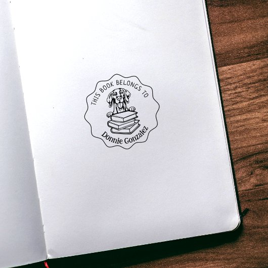 Niedliches Vizsla-Dog-Buch Gummistempel