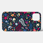 niedliches Vogel- und Blumenmuster Case-Mate iPhone Hülle (Rückseite (Horizontal))