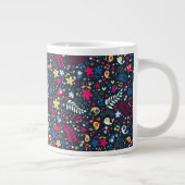 niedliches Vogel- und Blumenmuster Jumbo-Tasse (Rechts)