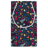 niedliches Vogel- und Blumenmuster Kleine Geschenktüte (Rückseite)