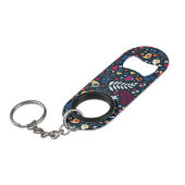 niedliches Vogel- und Blumenmuster Schlüsselanhängerflaschenöffner (Vorderseite Schrägansicht)