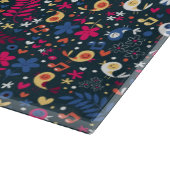 niedliches Vogel- und Blumenmuster Schneidebrett (Ecke)
