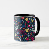 niedliches Vogel- und Blumenmuster Tasse (VorderseiteRechts)
