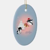 Niedliches Vogel-Weihnachtsgeschenk Keramikornament (Rechts)