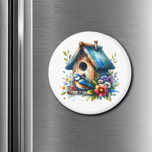 Niedliches Vogelhaus und Vogel Magnet