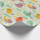 Niedliches Vogelkunstmuster für den Vogelbeobachte Geschenkpapier (Ecke)