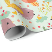 Niedliches Vogelkunstmuster für den Vogelbeobachte Geschenkpapier (Rolleneckpunkt)