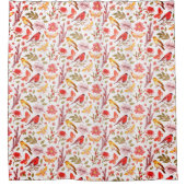 Niedliches Vogelmuster Duschvorhang (Vorderseite)