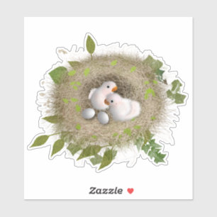 Niedliches Vogelnest Custom-Cut Vinyl Sticke Aufkleber