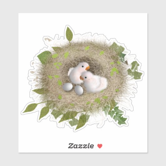 Niedliches Vogelnest Custom-Cut Vinyl Sticke Aufkleber (Blatt)