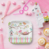 Niedliches Vogelnest Pappteller (Party)