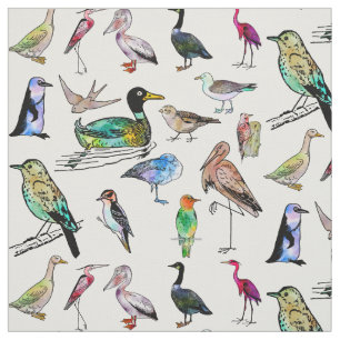 niedliches Vogelornithologisches Naturmuster Stoff